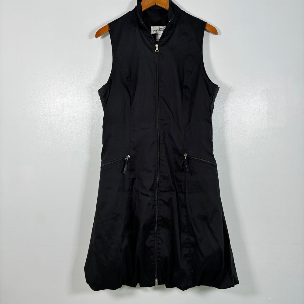 Joseph Ribkoff Dress 14 Zip Front Bubble Hem Avant Garde Lagenlook Chic Travel